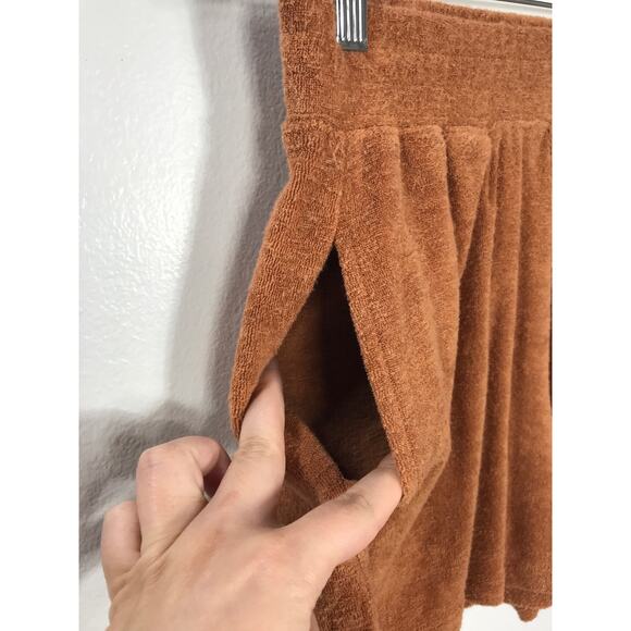 Marine Layer Set Women's Terry Out Resort Top Shorts Brown Casual Relaxed Vaca - Picture 7 of 16